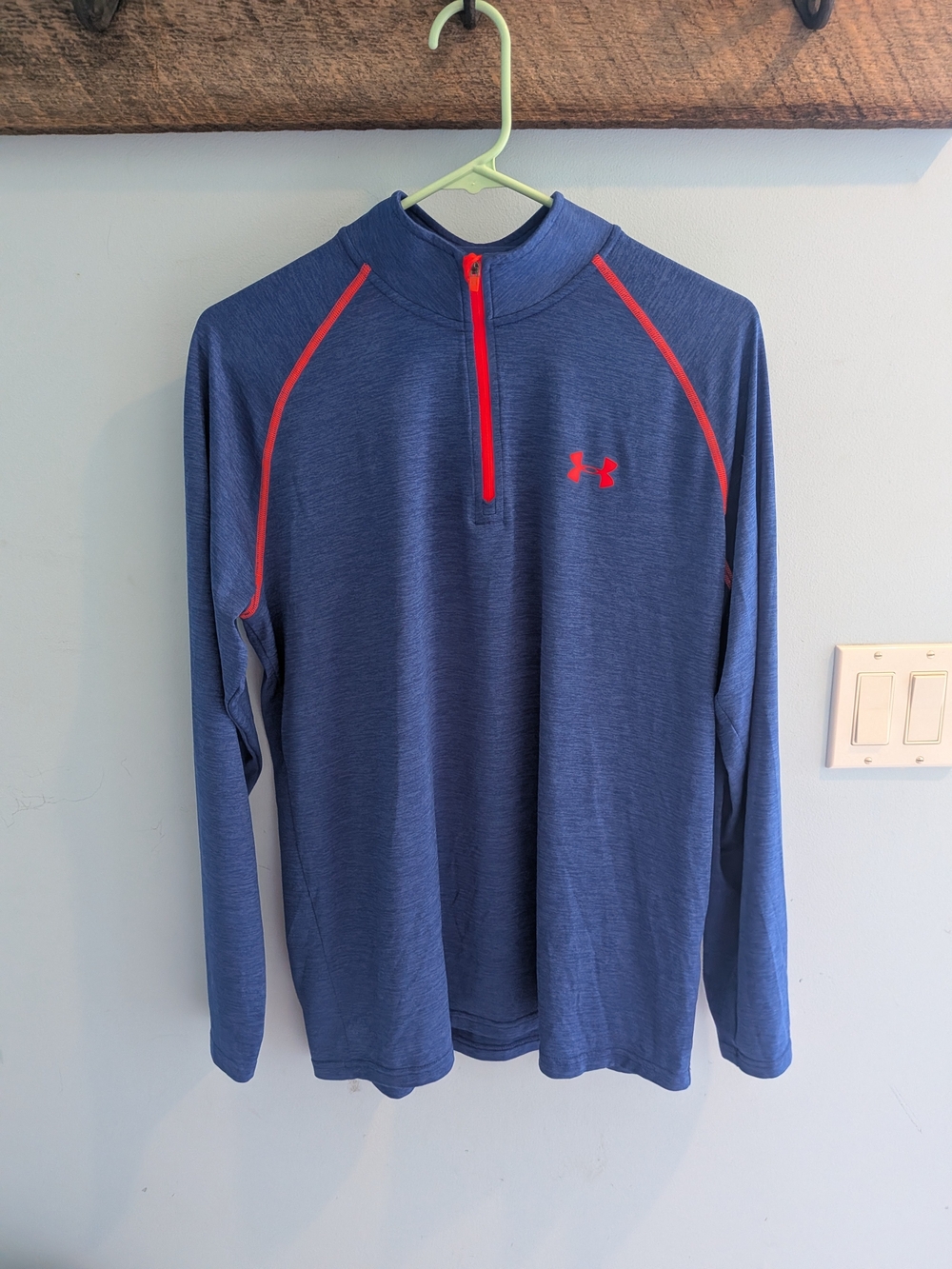 Under Armour Blue Quarter-Zip Pullover with Red Accents
